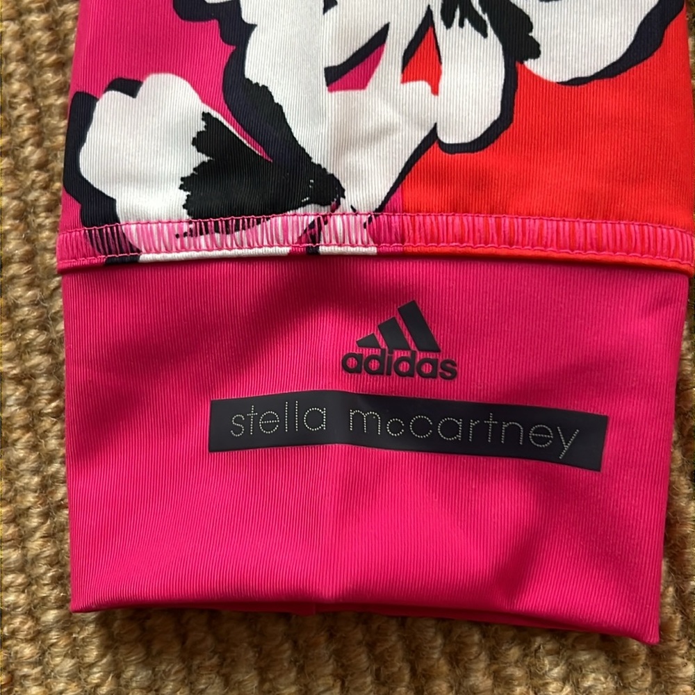 Stella McCartney-Adidas 2-Tone Leggings w/Floral Print - Picture 3 of 10